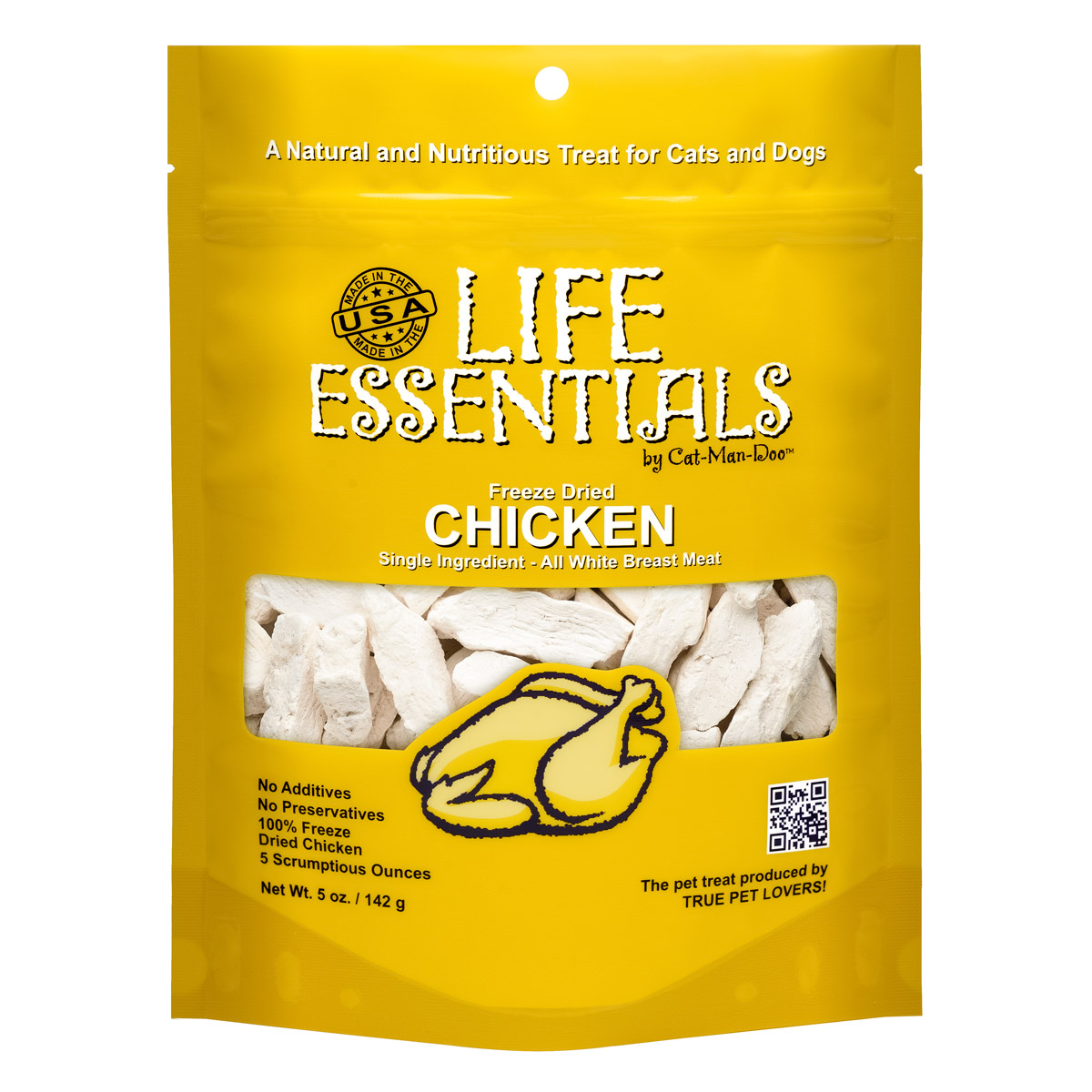 Cat-Man-Doo Life Essentials Freeze-Dried Chicken (5oz bag)