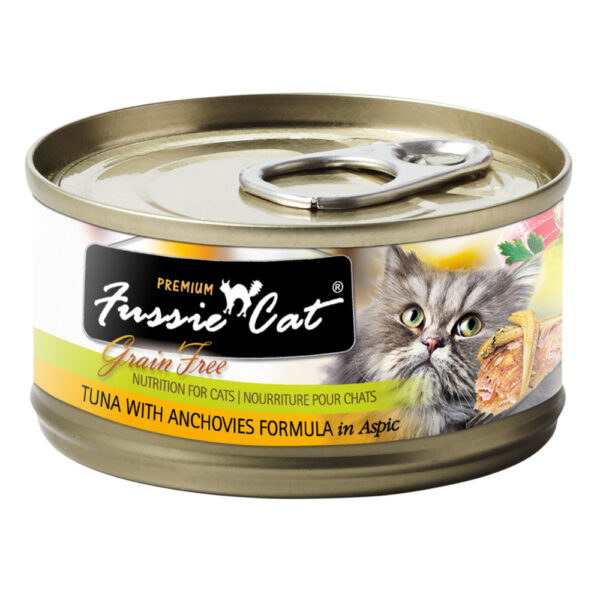 Premium Fussie Cat Grain Free Tuna with Anchovies in Aspic Formula Canned Cat Food