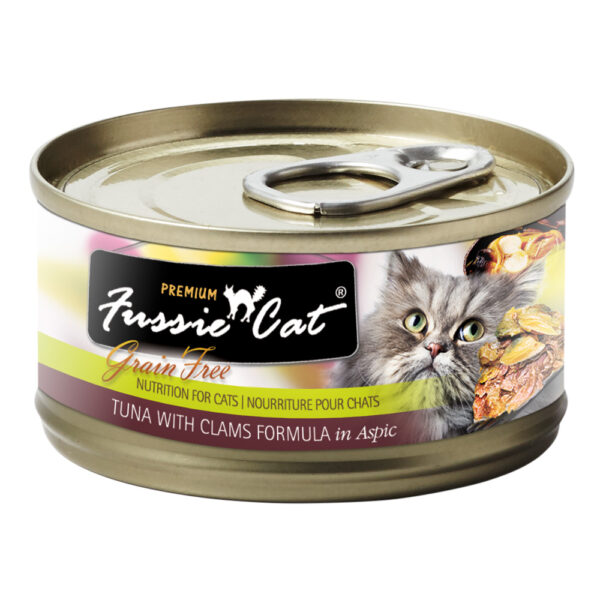 Premium Fussie Cat Grain Free Tuna with Clams in Aspic Formula Canned Cat Food