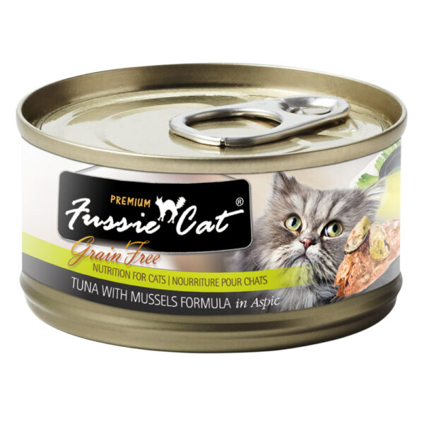 Premium Fussie Cat Grain Free Tuna with Mussels in Aspic Formula Canned Cat Food