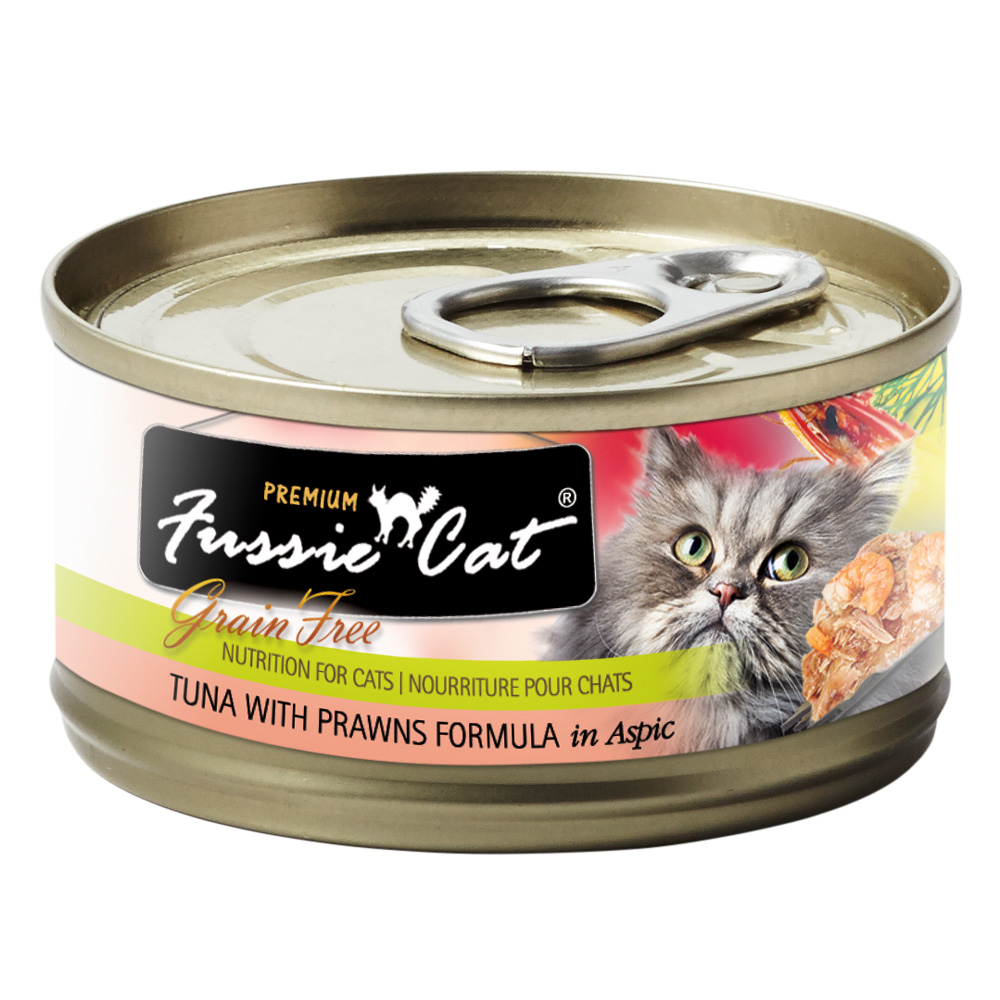 Premium Fussie Cat Grain Free Tuna with Prawns in Aspic Formula Canned Cat Food