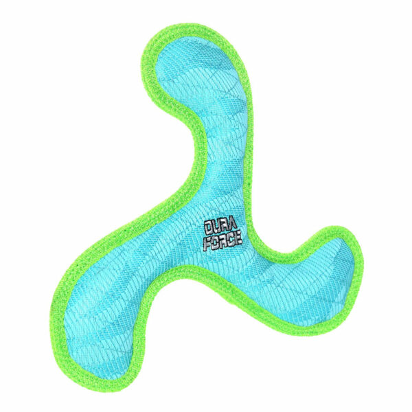 Duraforce Boomerang Blue Green Dog Toy