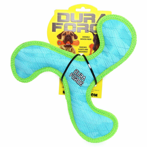 Duraforce Boomerang Blue Green Dog Toy