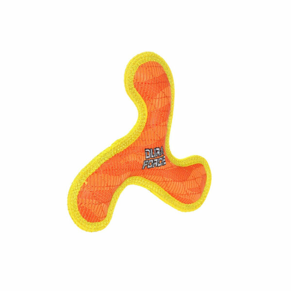 Duraforce JR Boomerang Orange Yellow Dog Toy