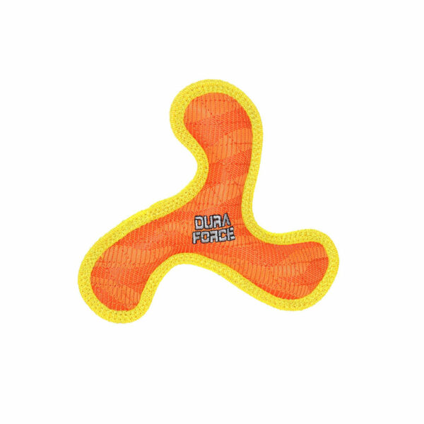 Duraforce JR Boomerang Orange Yellow Dog Toy