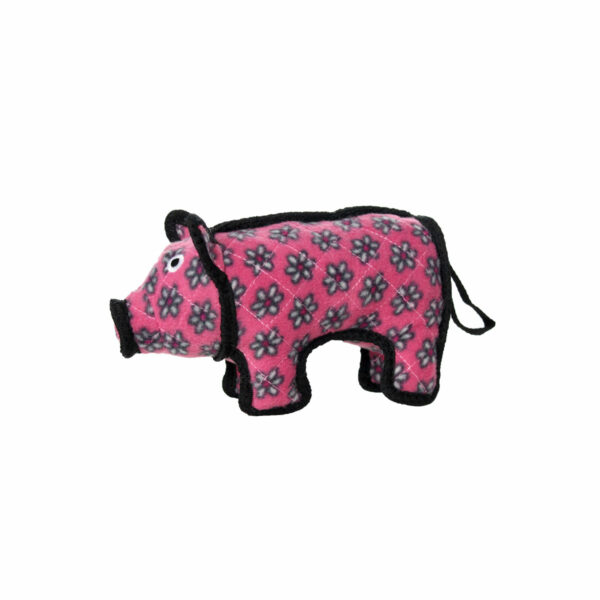 Tuffy JR Barnyard Pig Pink Flower Dog Toy