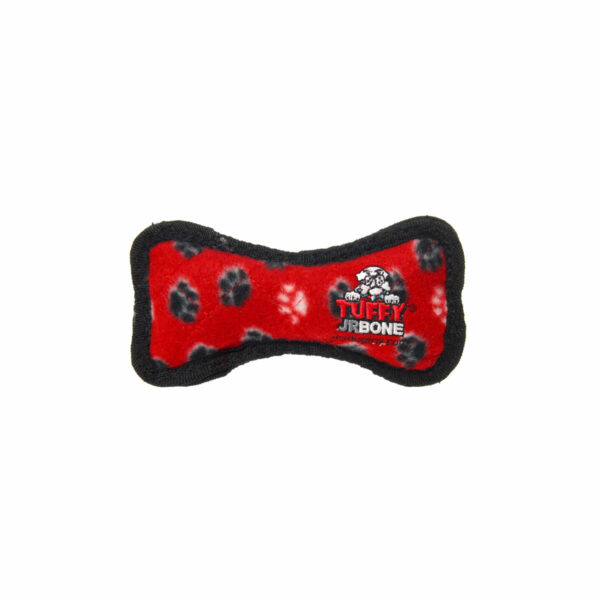 Tuffy JR Bone Red Paw Dog Toy