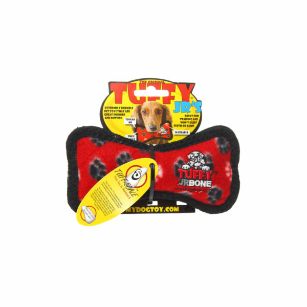 Tuffy JR Bone Red Paw Dog Toy