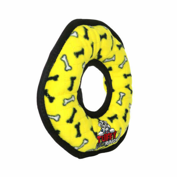Tuffy Ultimate Ring Yellow Bone Dog Toy