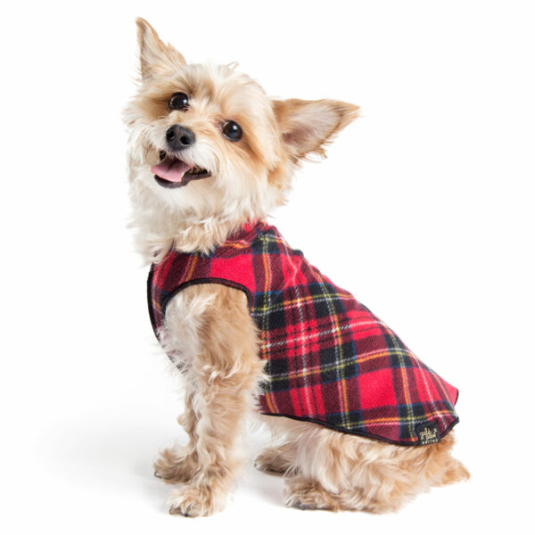GoldPaw Series Red Plaid Stretch Fleece