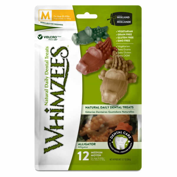 Whimzees Dental Chews Alligator (Medium 12pc bag)