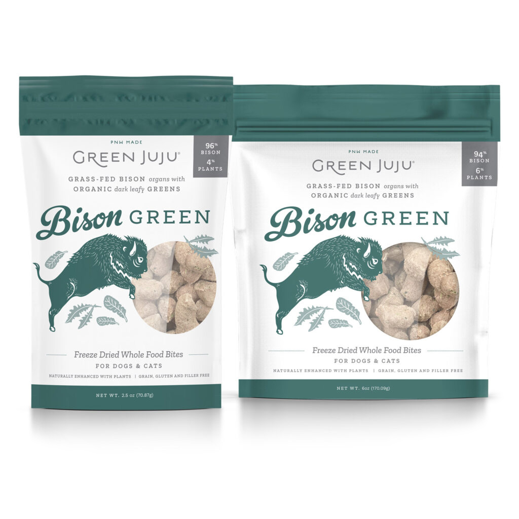 Green Juju Freeze Dried Whole Food Bites Bison Green Dog Cat Treats 
