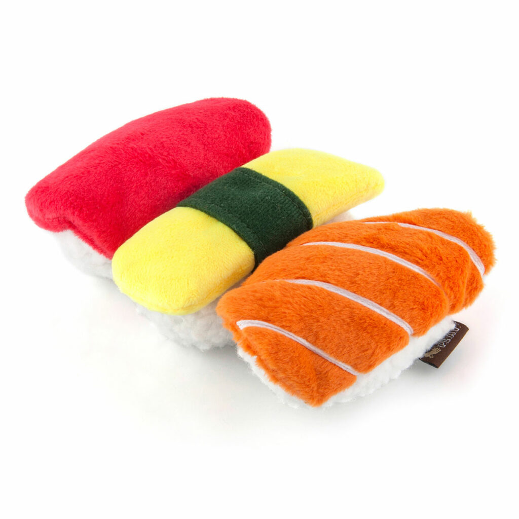 sushi roll dog toy