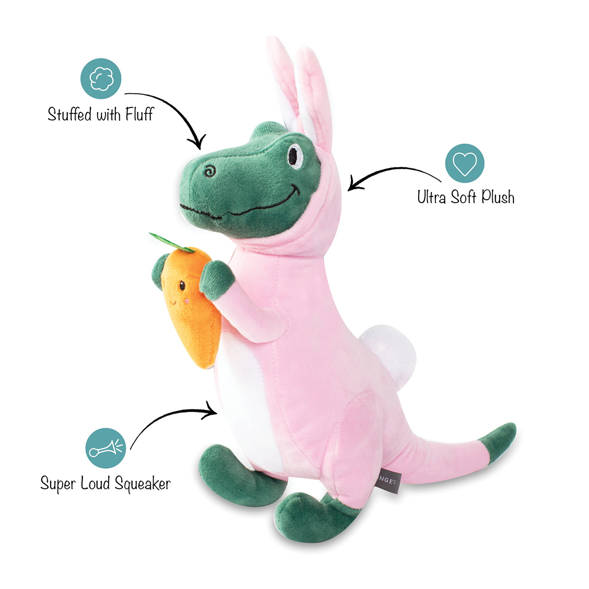 Bunny-saurus Plush Dog Toy - Hala's Paws