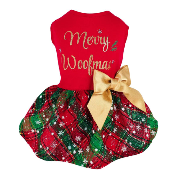 Merry Woofmas Christmas dog dress