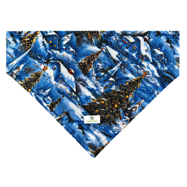 Sparkling Christmas Trees on Blue Winter Wonderland cotton dog bandana