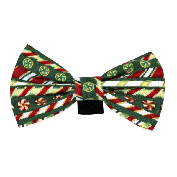 Green Holiday Candies Dog Bowtie