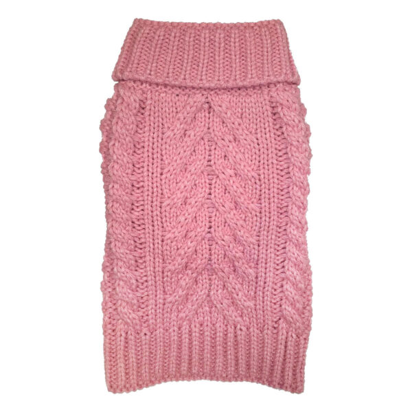 Pink knit dog sweater