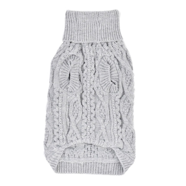 Parisian Pet Cable Knit Gray Sweater for Dogs & Cats