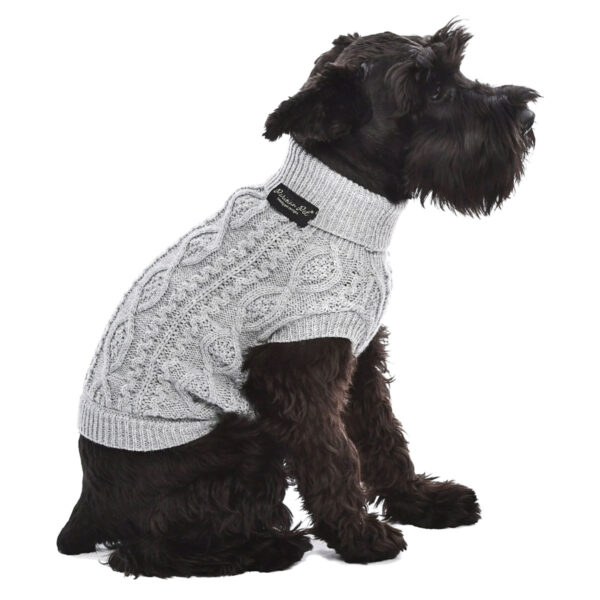 Parisian Pet Cable Knit Gray Sweater for Dogs & Cats