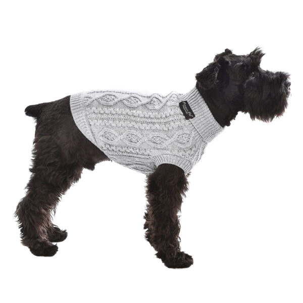 Parisian Pet Cable Knit Gray Sweater for Dogs & Cats