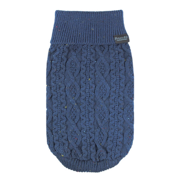 Parisian Pet Cable Knit Navy Blue Dog Sweater