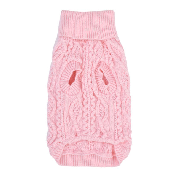 Parisian Pet Cable Knit Pink Dog Sweater