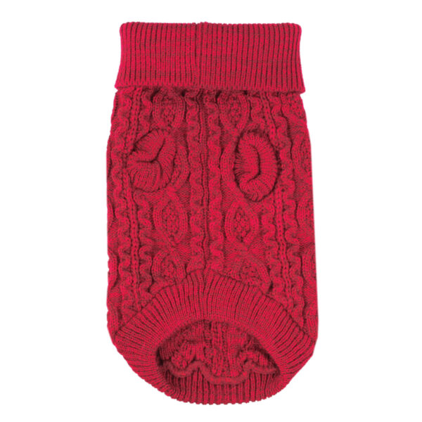 Parisian Pet Cable Knit Red Dog Sweater