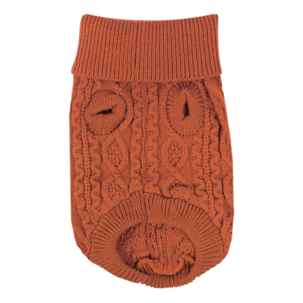 Parisian Pet Cable Knit Terracotta Dog Sweater