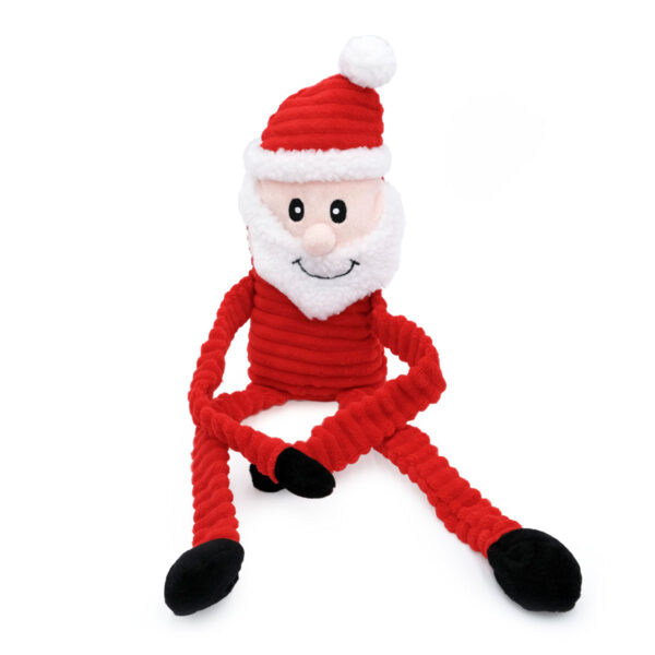 Holiday Santa Crinkle Plush Dog Toy