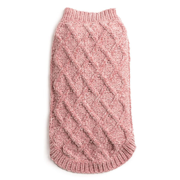 Fabdog Pink Chenille Dog Sweater