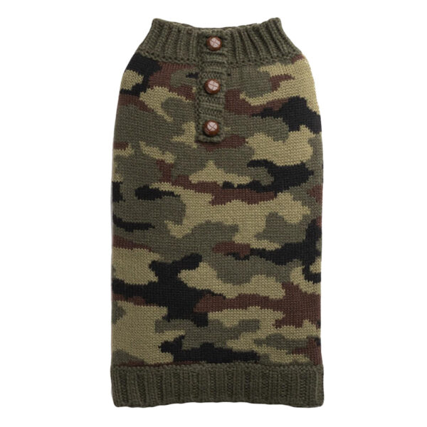 Fabdog Henley Camo Dog Sweater