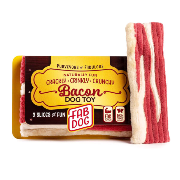 Fabdog Packaged Bacon Crinkly Dog Toy