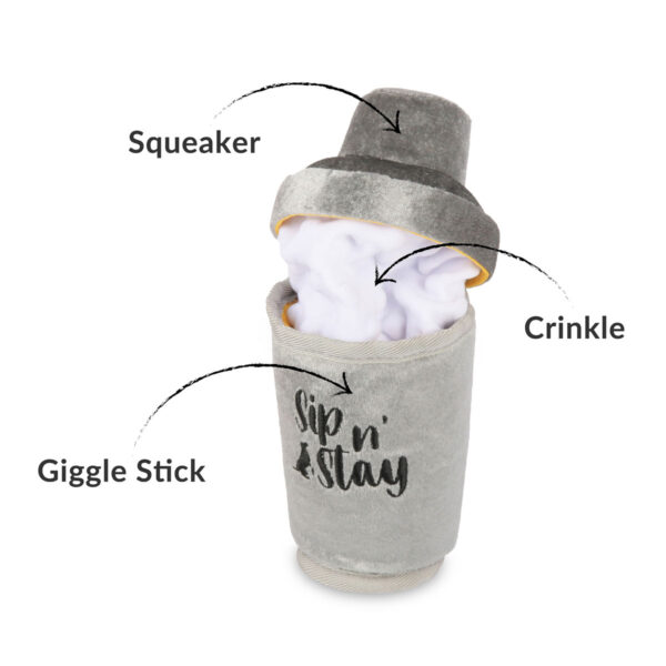 P.L.A.Y. - Barktender Dogtail Shaker Plush Dog Toy Info
