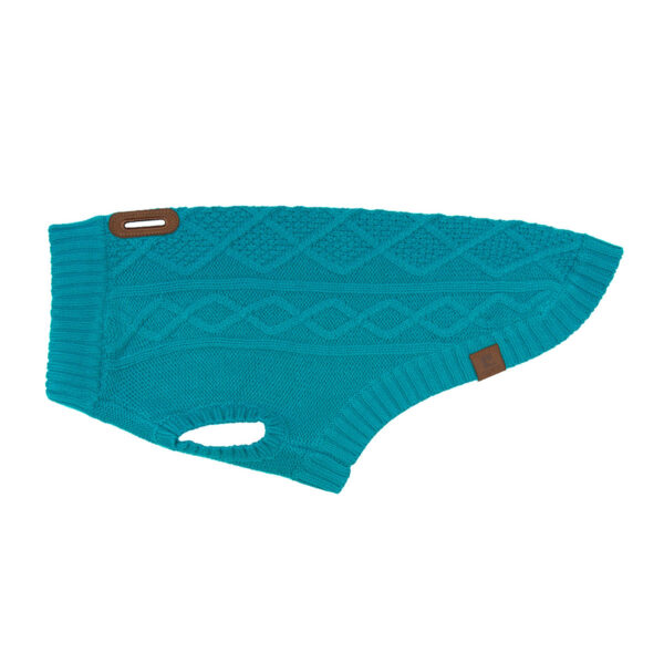 RC Pets Dark Teal Cable Dog Sweater