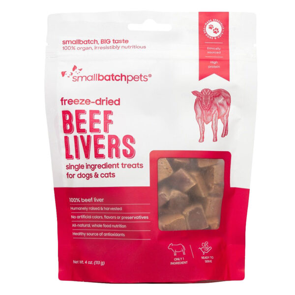 smallbatch freeze-dried beef livers dog & cat treats