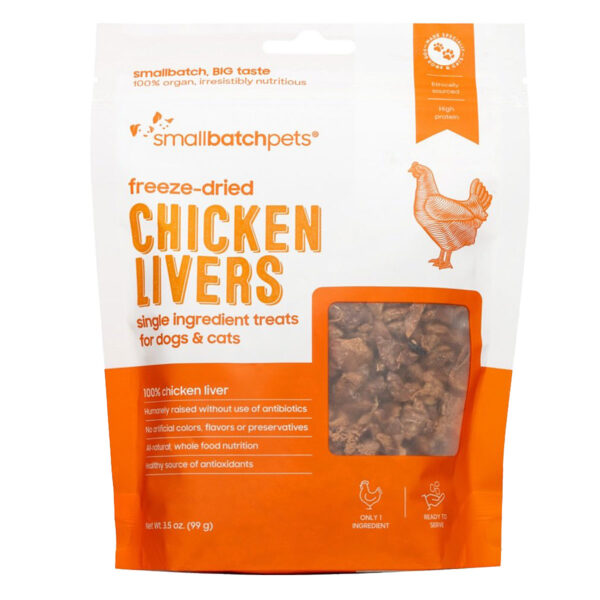 smallbatch freeze-dried chicken liver dog and cat treats