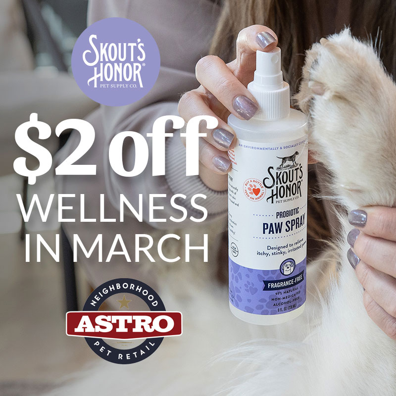 Skout's Honor | $2.00 OFF Wellness Products Get $2.00 OFF Skout's Honor Wellness Products! Offer includes: Itch Relief Shampoo & Spray, Pet Balm, Paw Spray, Hot Spot Hydrogel, and Ear Cleaner (Dog & Cat).