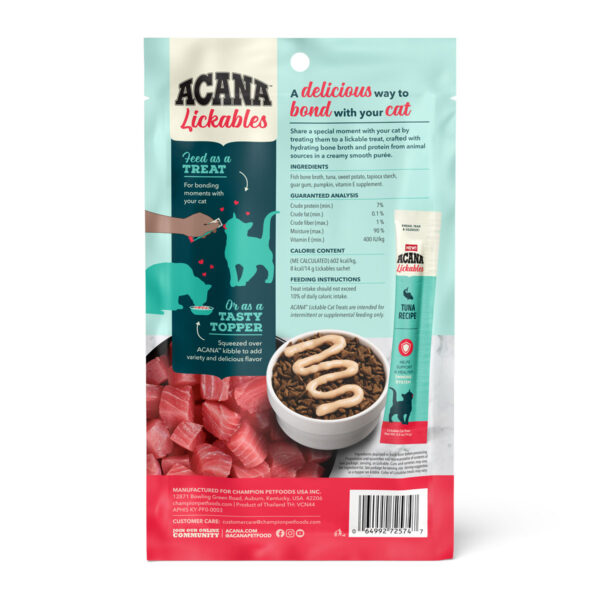 ACANA Cat Lickables Tuna Recipe Cat Treats (back)