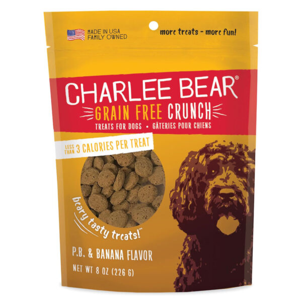 Charlee Bear Grain Free Crunch PB & Banana Flavor Dog Treats