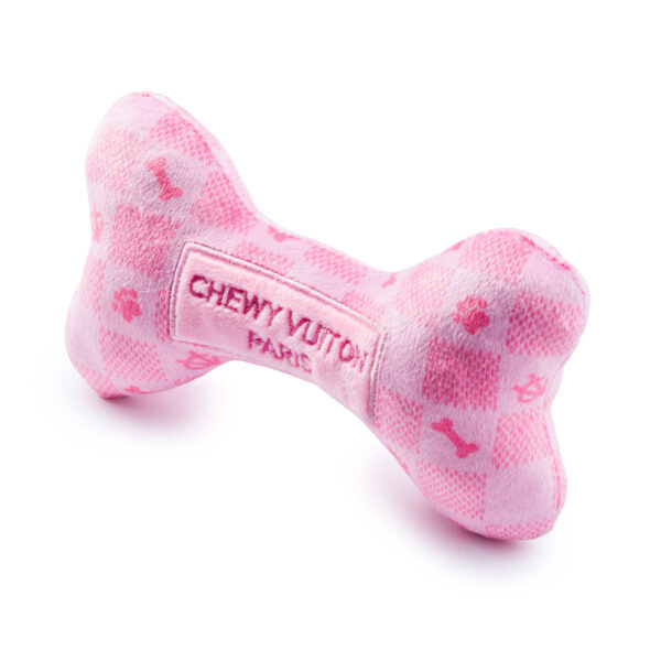 Haute Diggity Dog Pink Checker Chewy Vuiton Bone