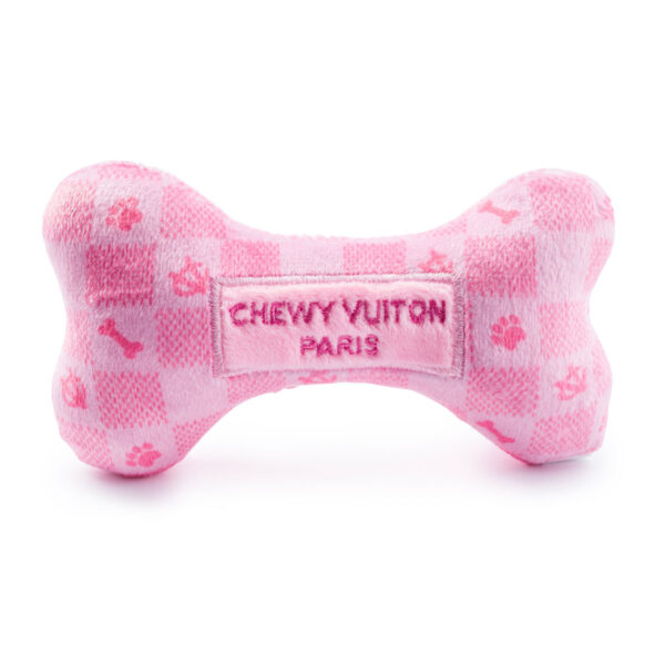 Haute Diggity Dog Pink Checker Chewy Vuiton Bone