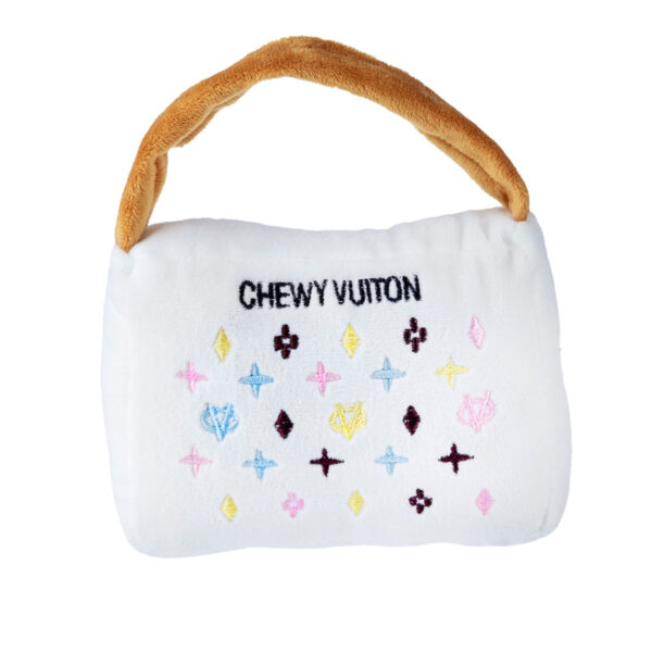 Haute Diggity Dog White Chewy Vuiton Purse Plush Dog Toy (large)