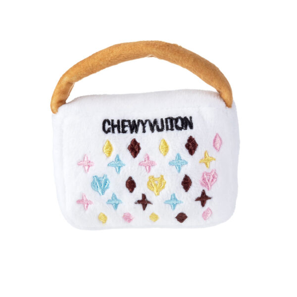 Haute Diggity Dog White Chewy Vuiton Purse Plush Dog Toy (small)