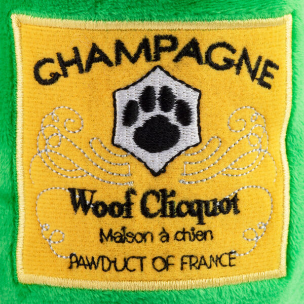 Woof Clicquot Classic Plush Dog Toy (closeup)