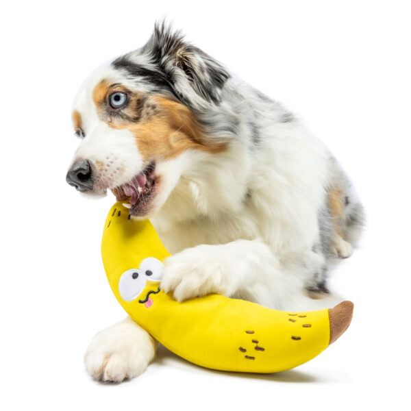 banana plush dog toy