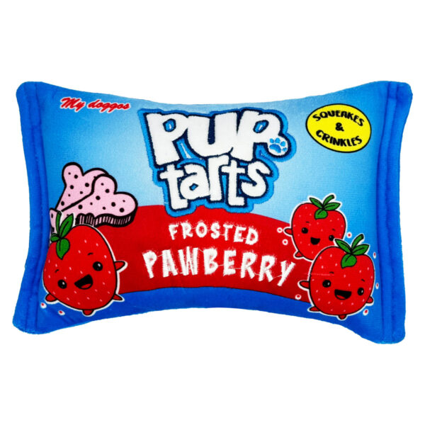 Huxley & Kent Pup-Tarts Frosted Pawberry Plush Dog Toy (Double Sided) Pop Tarts