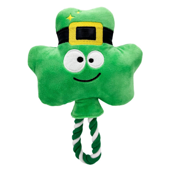 St. Patrick's Day Shamrock Lollipop Plush Rope Dog Toy