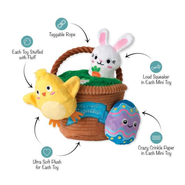 Egg Hunt Squad Hide N Seek Easter Basket Dog Toy (info)