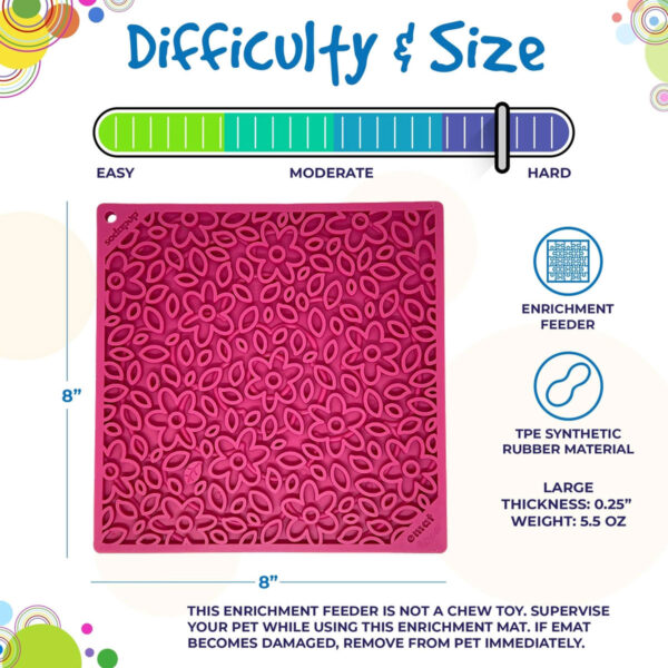 SodaPup Emat Flower Power Enrichment Lick Mat (Pink)